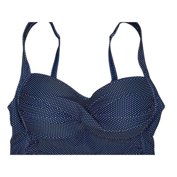 Nip Tuck Women’s 6 One Piece Polka Dot Swimsuit Navy Multi Fit Cup - Picture 2 of 6